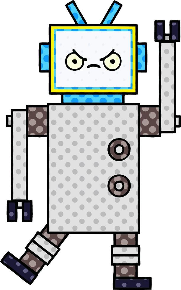 comic book style cartoon robot vector