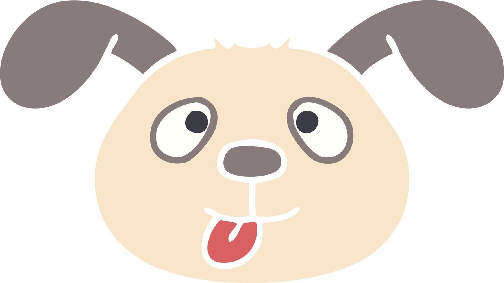 quirky hand drawn cartoon dog face vector