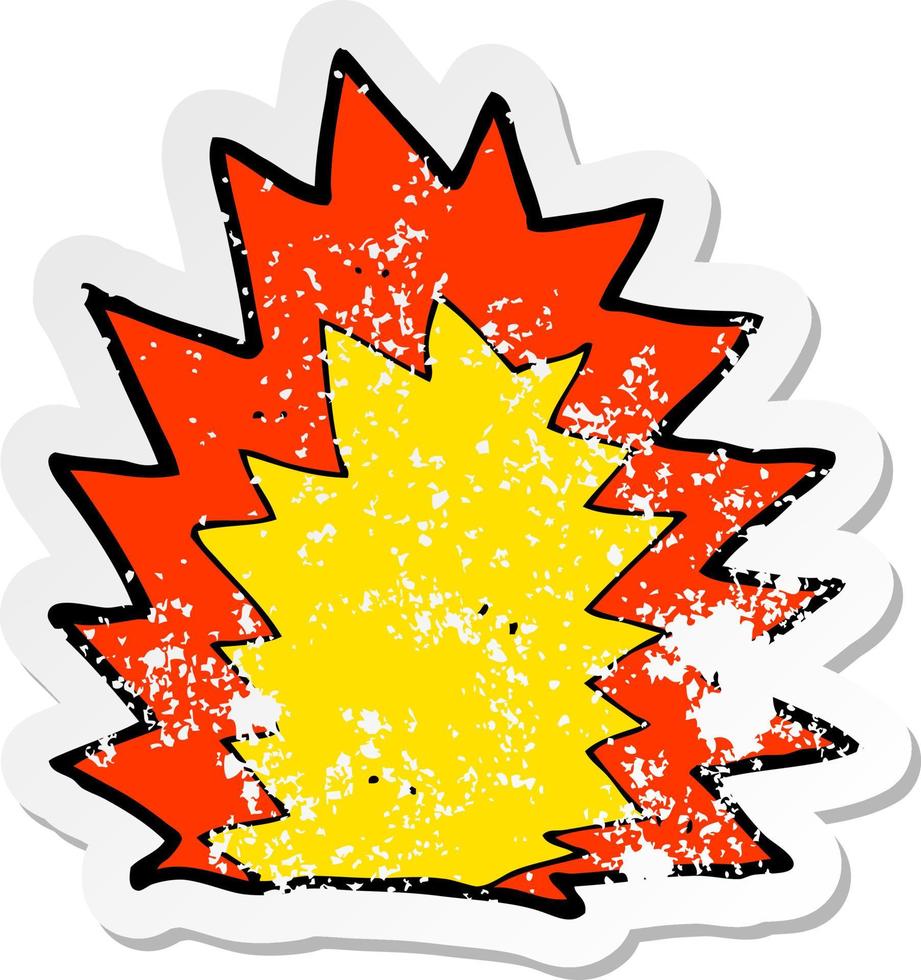 retro distressed sticker of a cartoon explosion vector