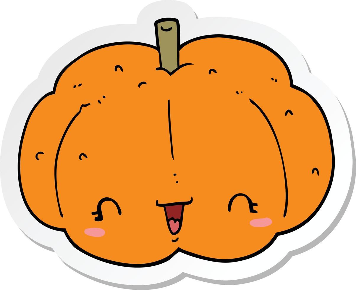sticker of a cartoon pumpkin vector