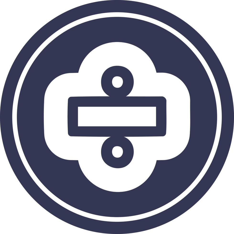 division sign circular icon vector