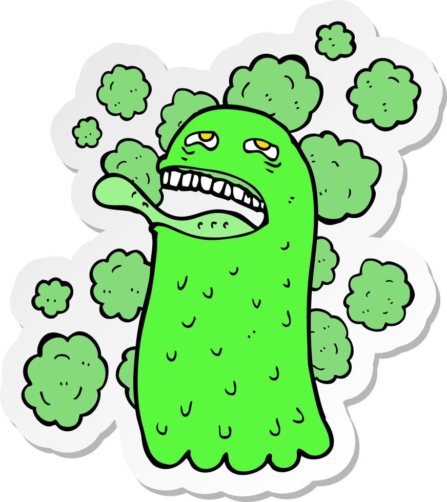 sticker of a cartoon funny ghost vector