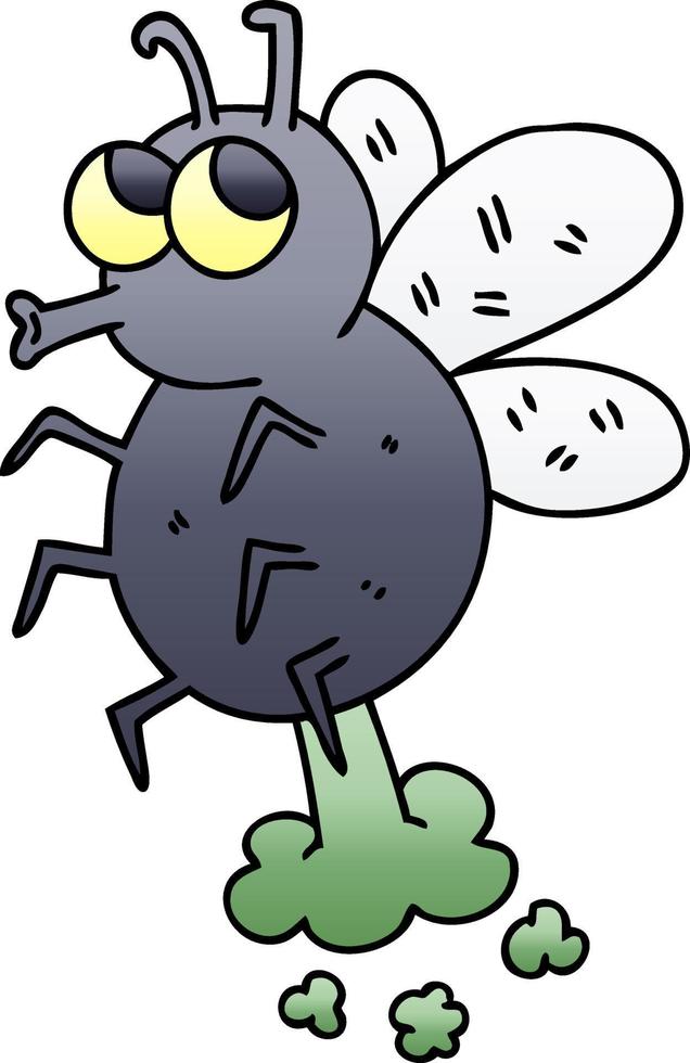 quirky gradient shaded cartoon fly vector