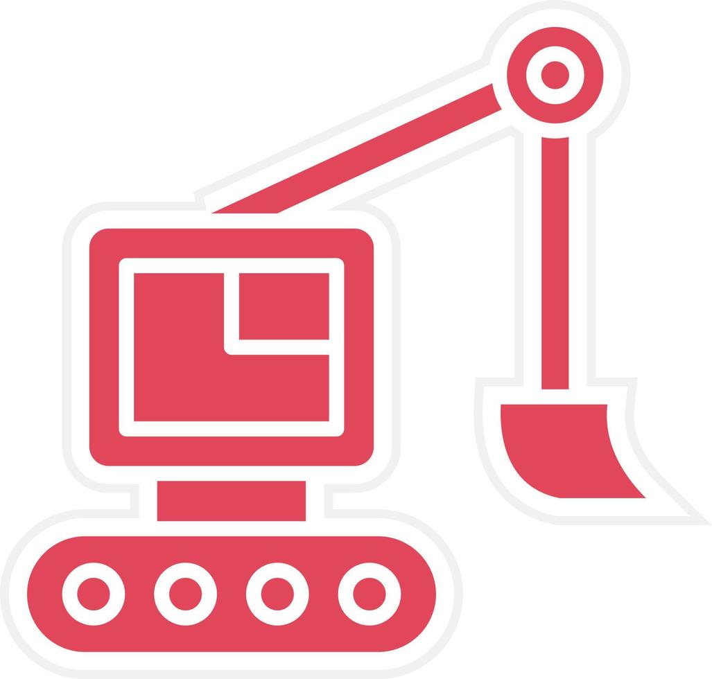Excavator Icon Style vector