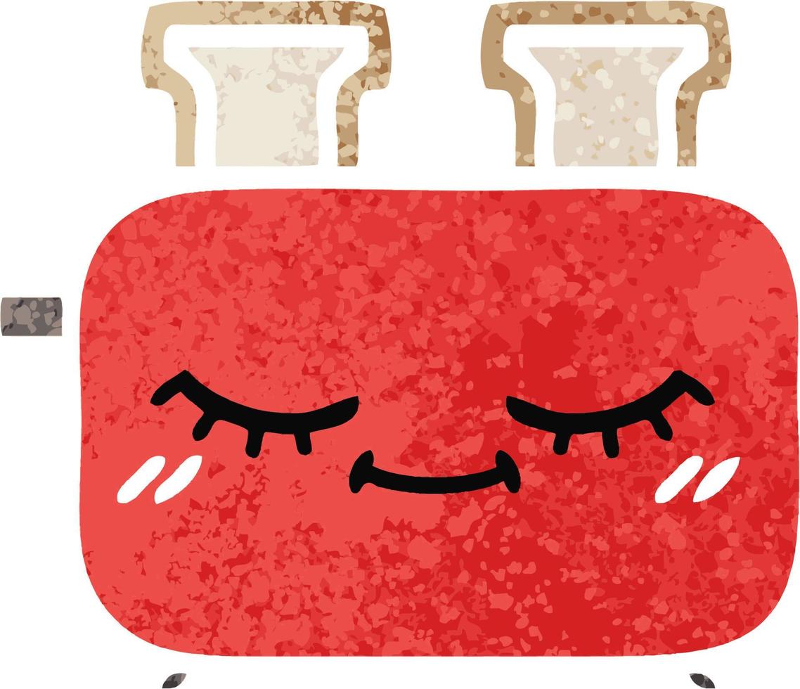 retro illustration style cartoon of a toaster vector