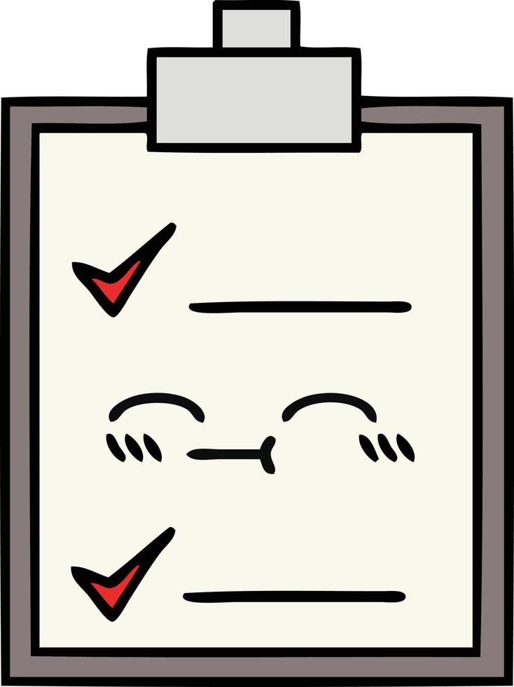 cute cartoon check list vector