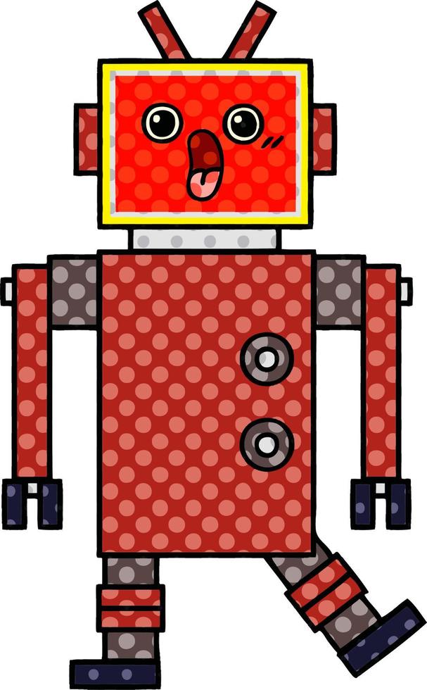comic book style cartoon robot vector