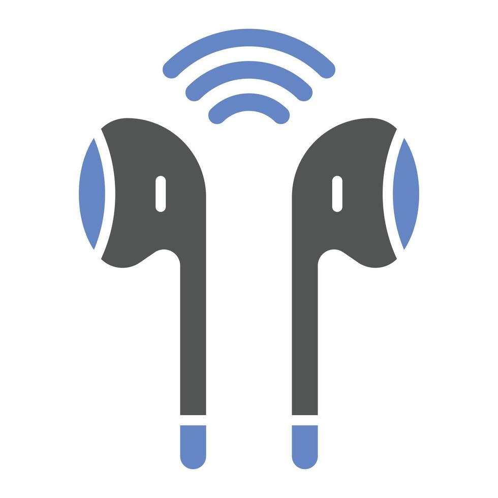 estilo de icono de auriculares inalámbricos vector