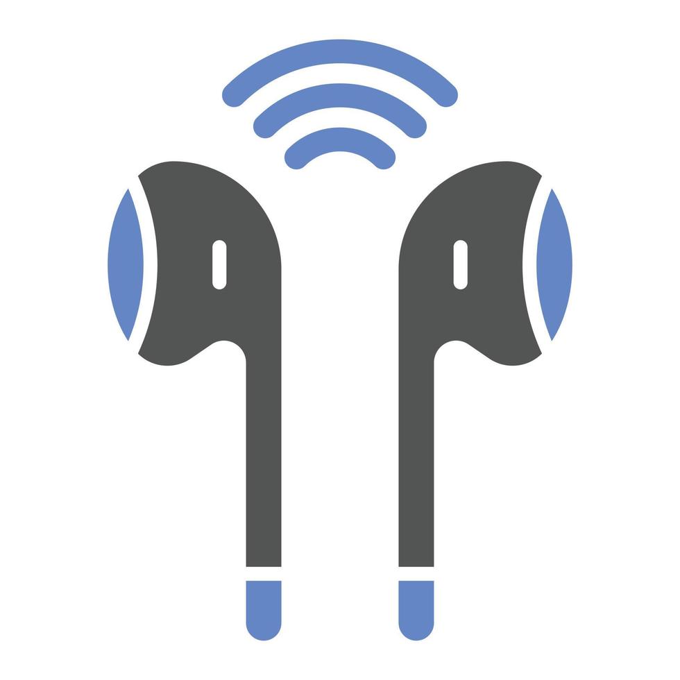 Wireless Earphones Icon Style vector