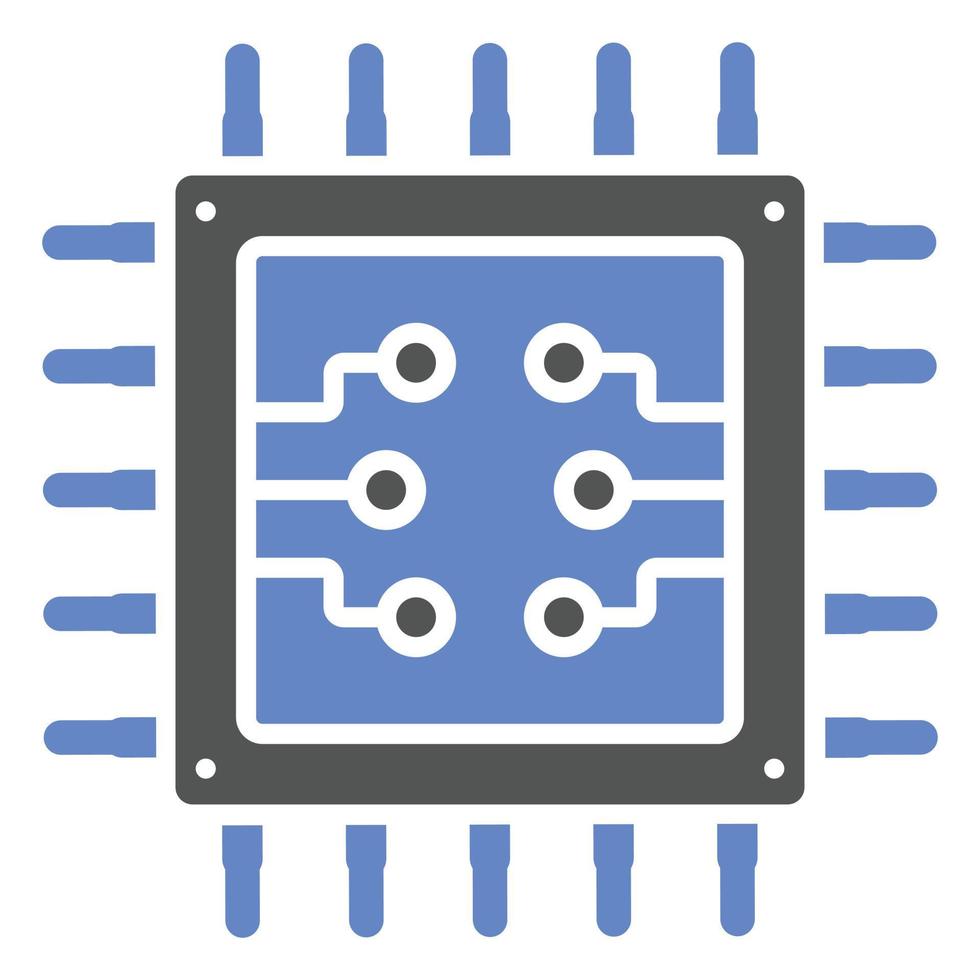 estilo de icono de procesador cpu vector