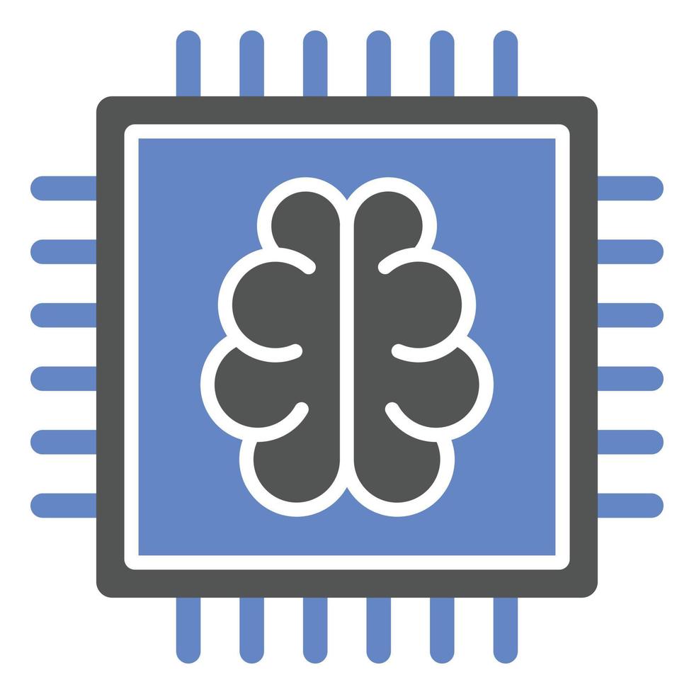Brain Chip Icon Style vector