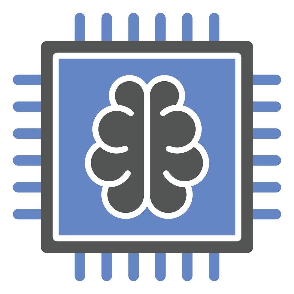 Brain Chip Icon Style vector