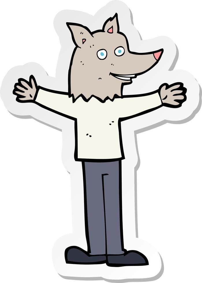 sticker of a cartoon werewolf vector