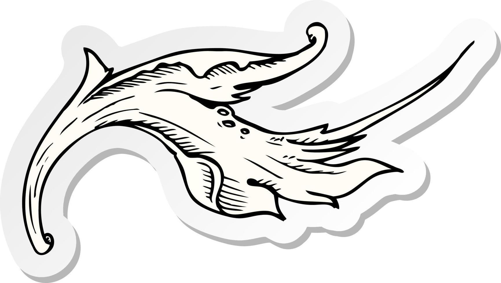 sticker of a traditional hand drawn floral swirl vector