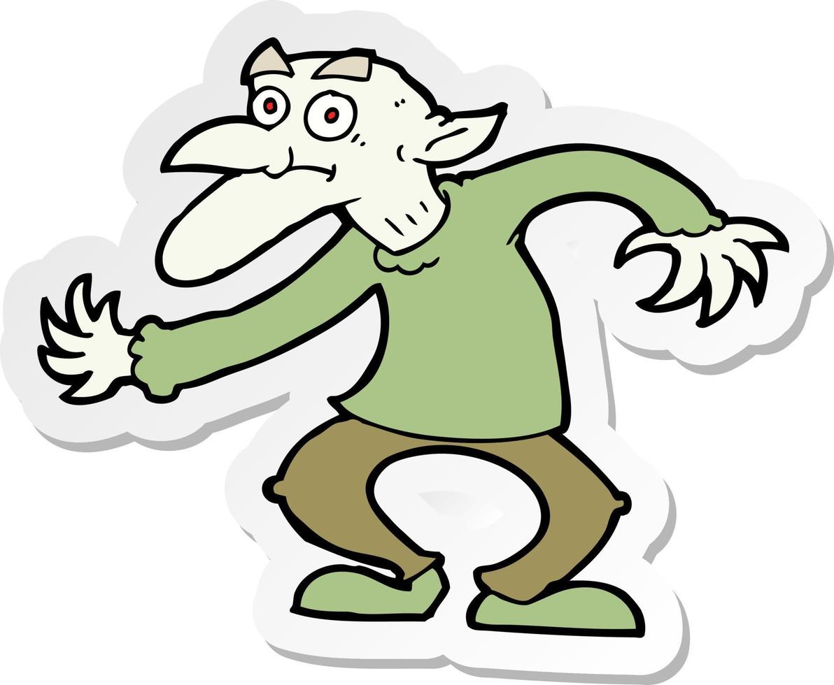 sticker of a cartoon goblin vector