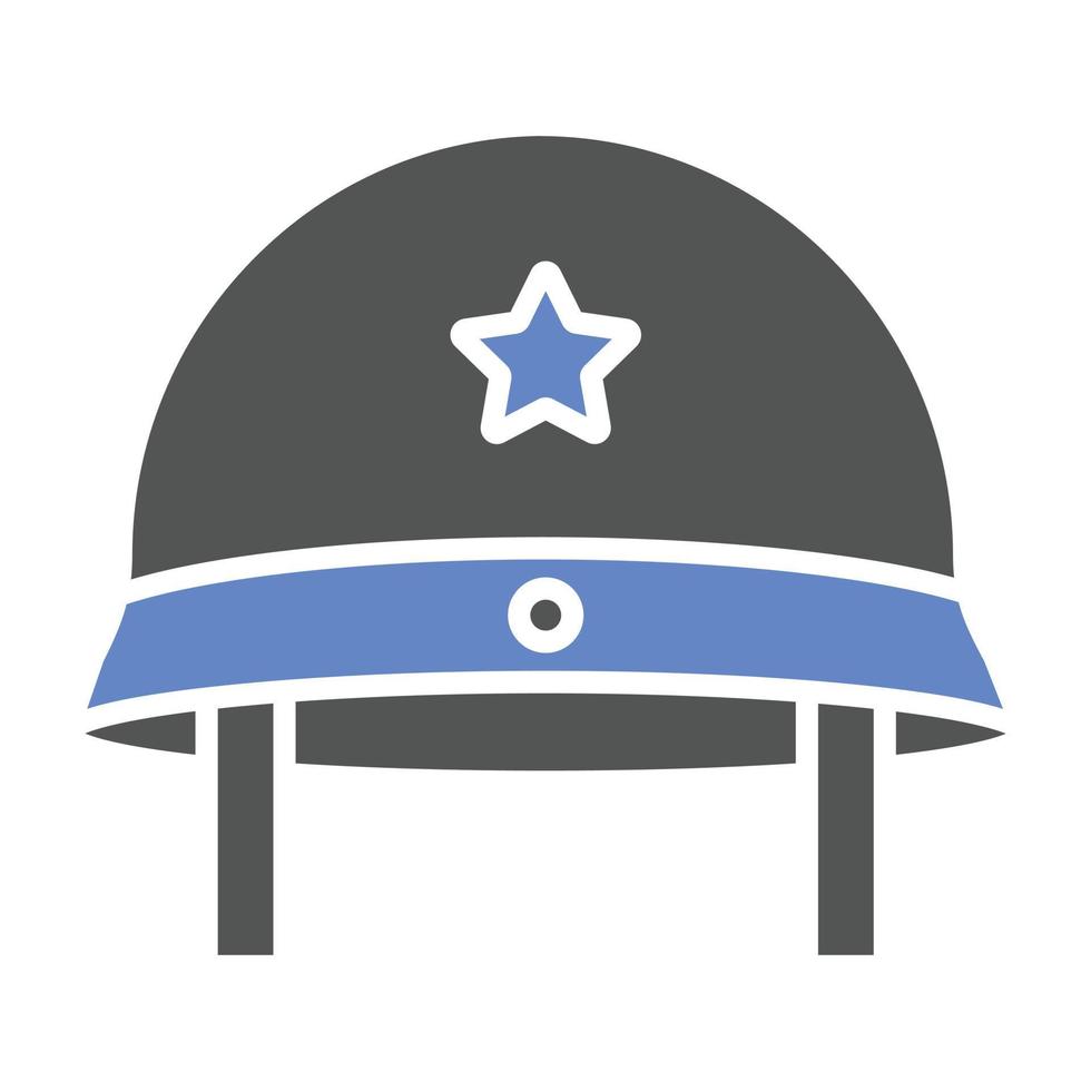 estilo de icono de sombrero militar vector