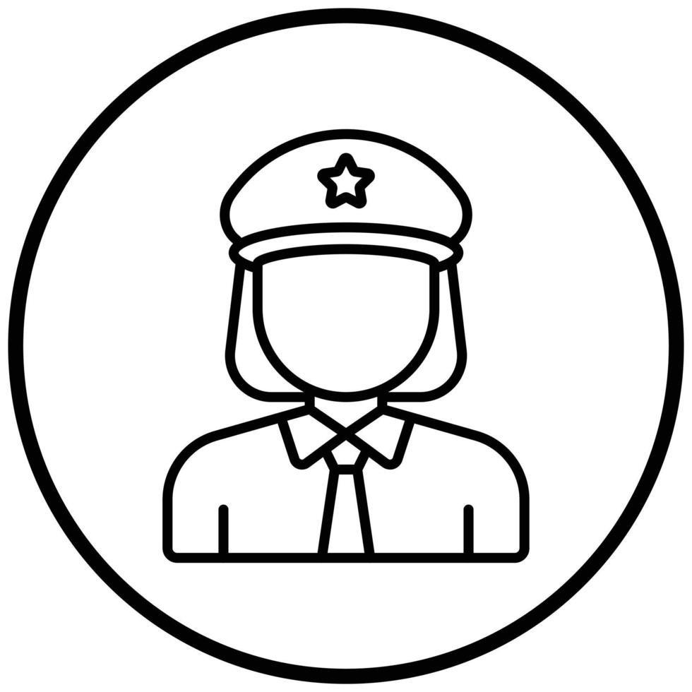 estilo de icono de dama policía vector