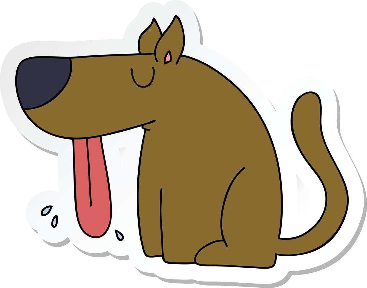 sticker of a quirky hand drawn cartoon dog vector