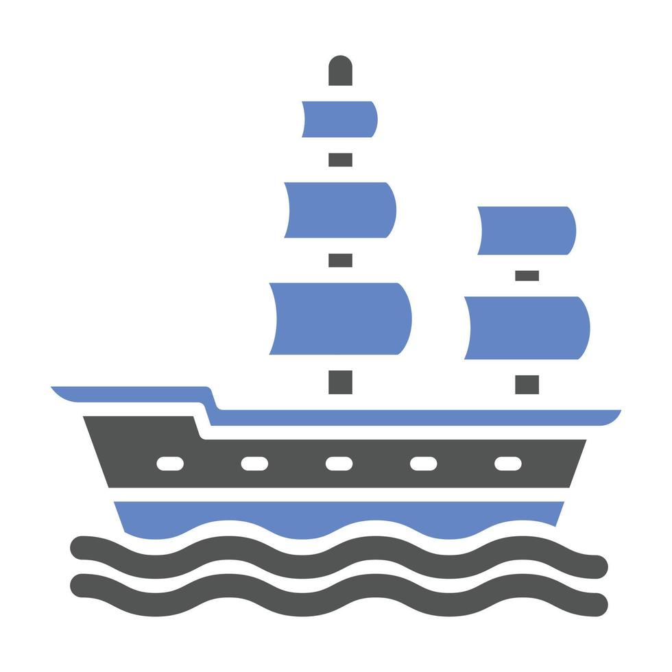 estilo de icono de galeón vector