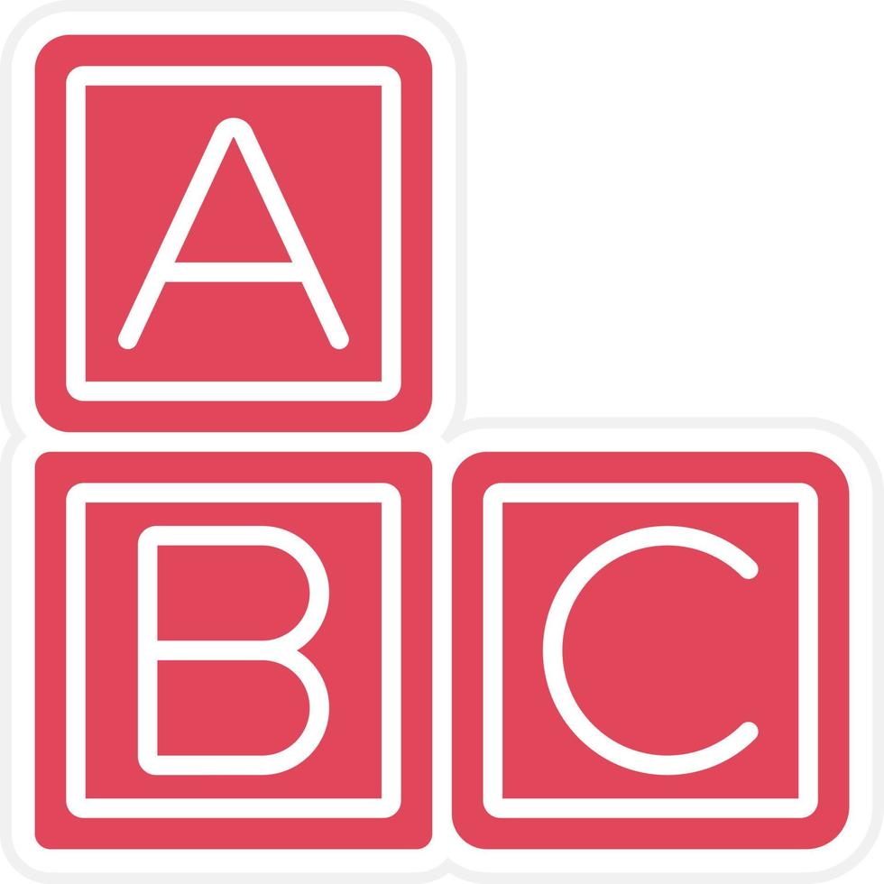 estilo de icono de bloques abc vector