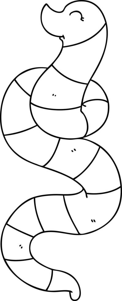 quirky line drawing cartoon worm vector