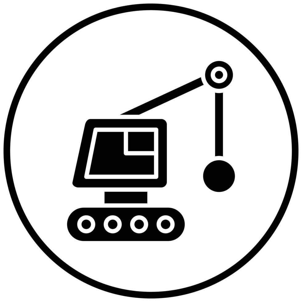 Demolition Crane Icon Style vector