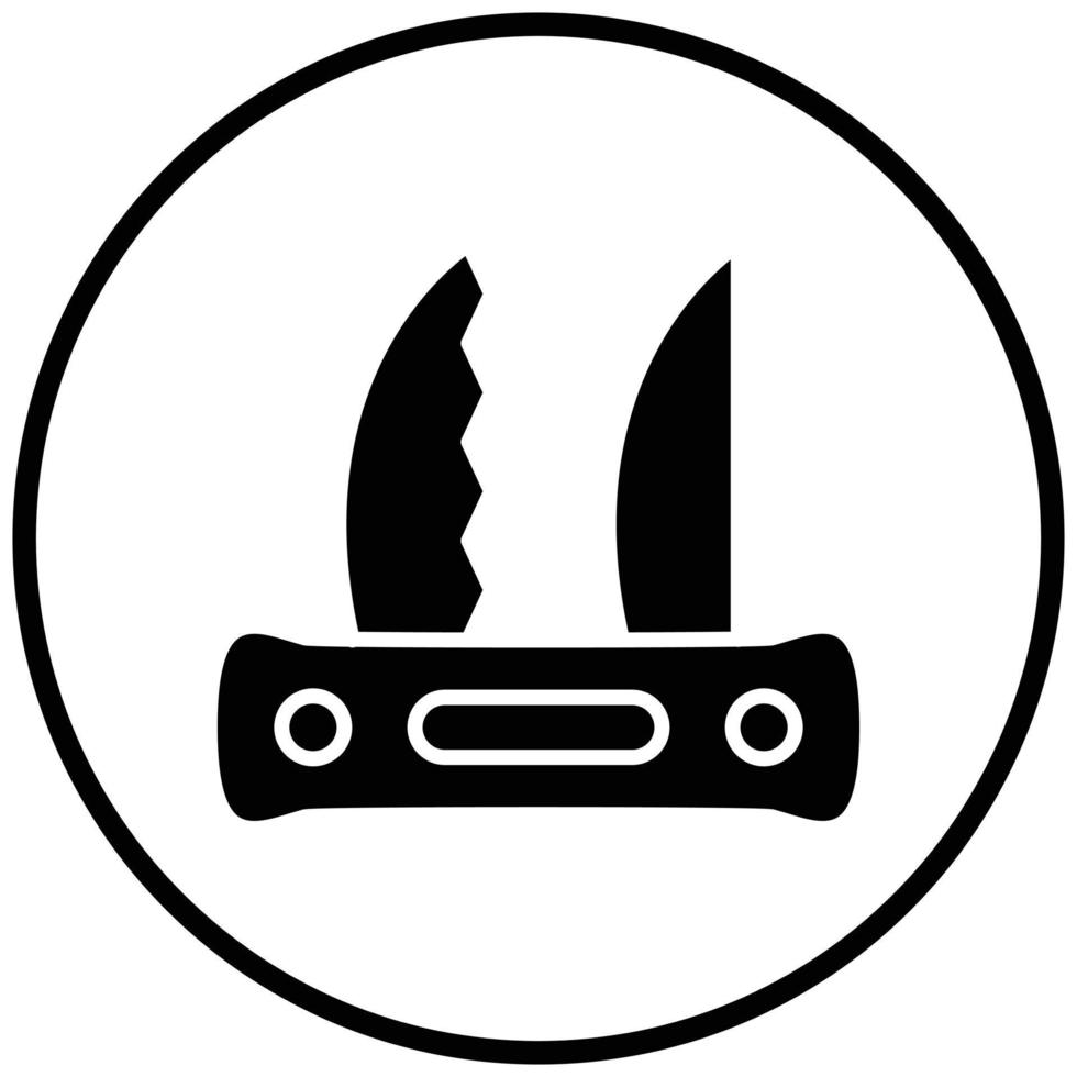 estilo de icono de cuchillo de bolsillo vector