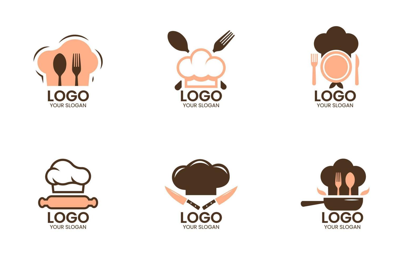 Chef Hat Logo Set vector