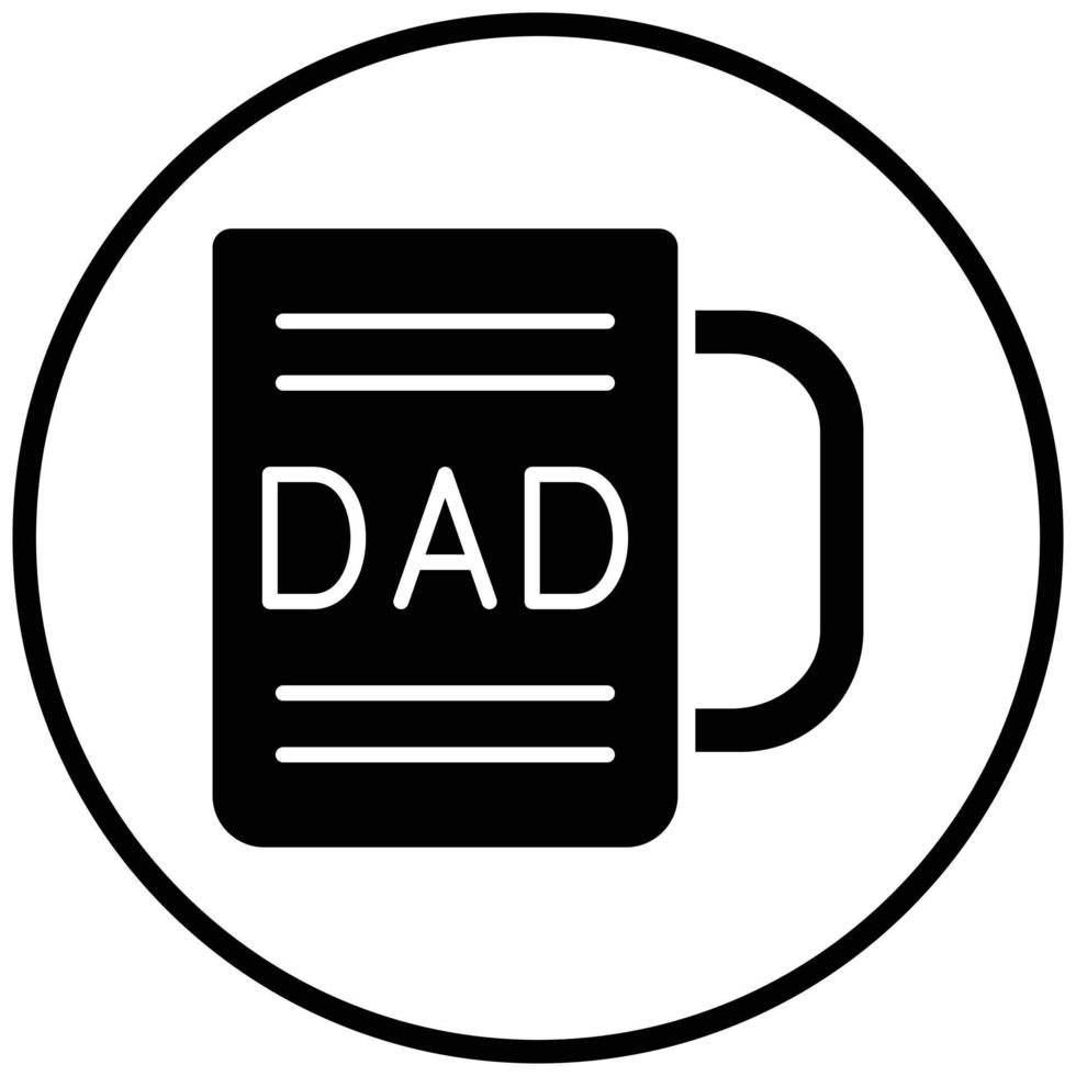 estilo de icono de taza de papá vector