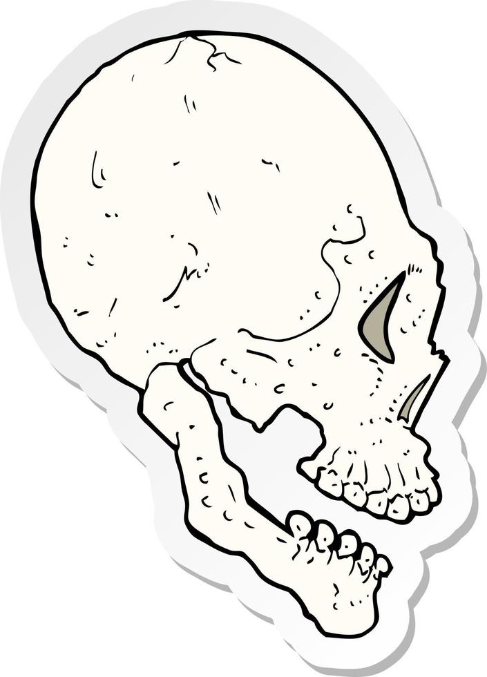 pegatina de una ilustración de calavera vector