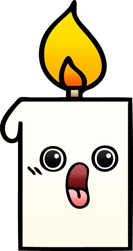 gradient shaded cartoon lit candle vector