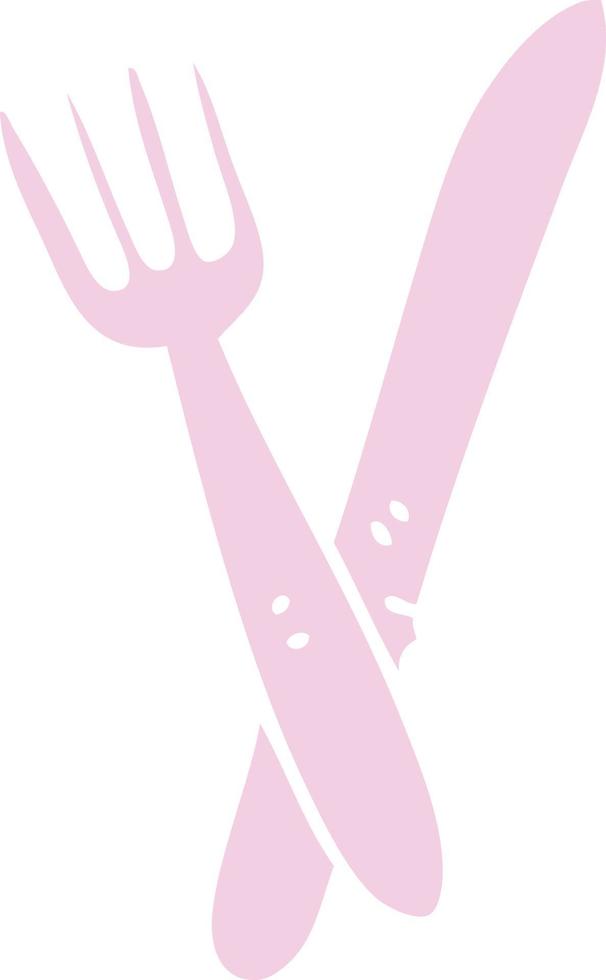 quirky hand drawn cartoon cutlery vector
