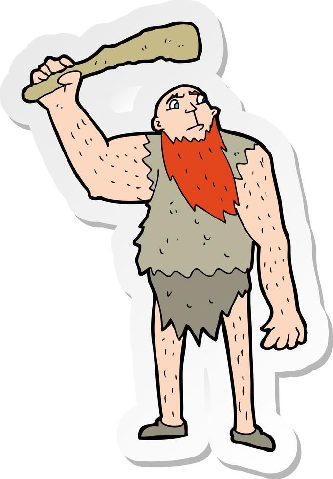  pegatina de un neandertal de dibujos animados   Vector en Vecteezy