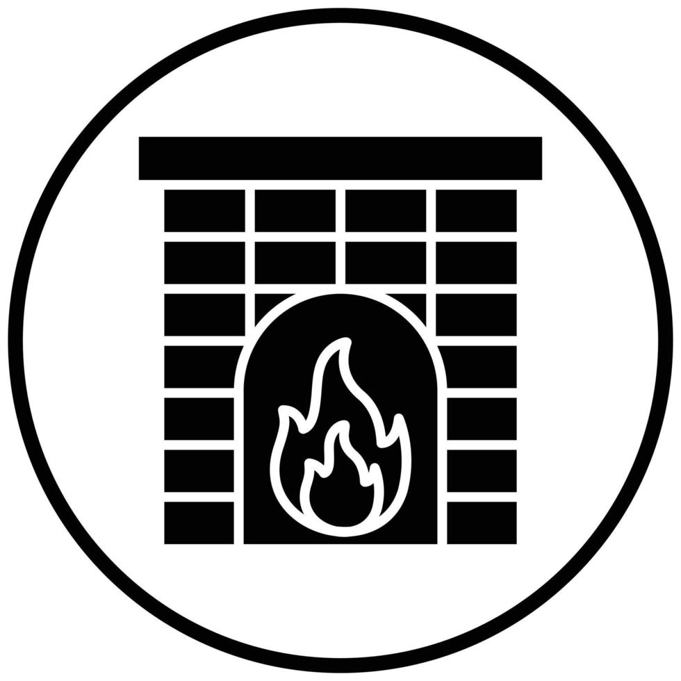 Fireplace Icon Style vector