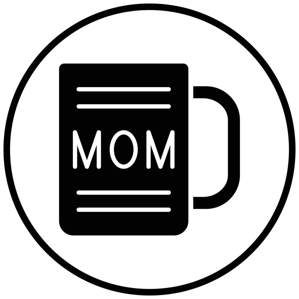 estilo de icono de taza de mamá vector