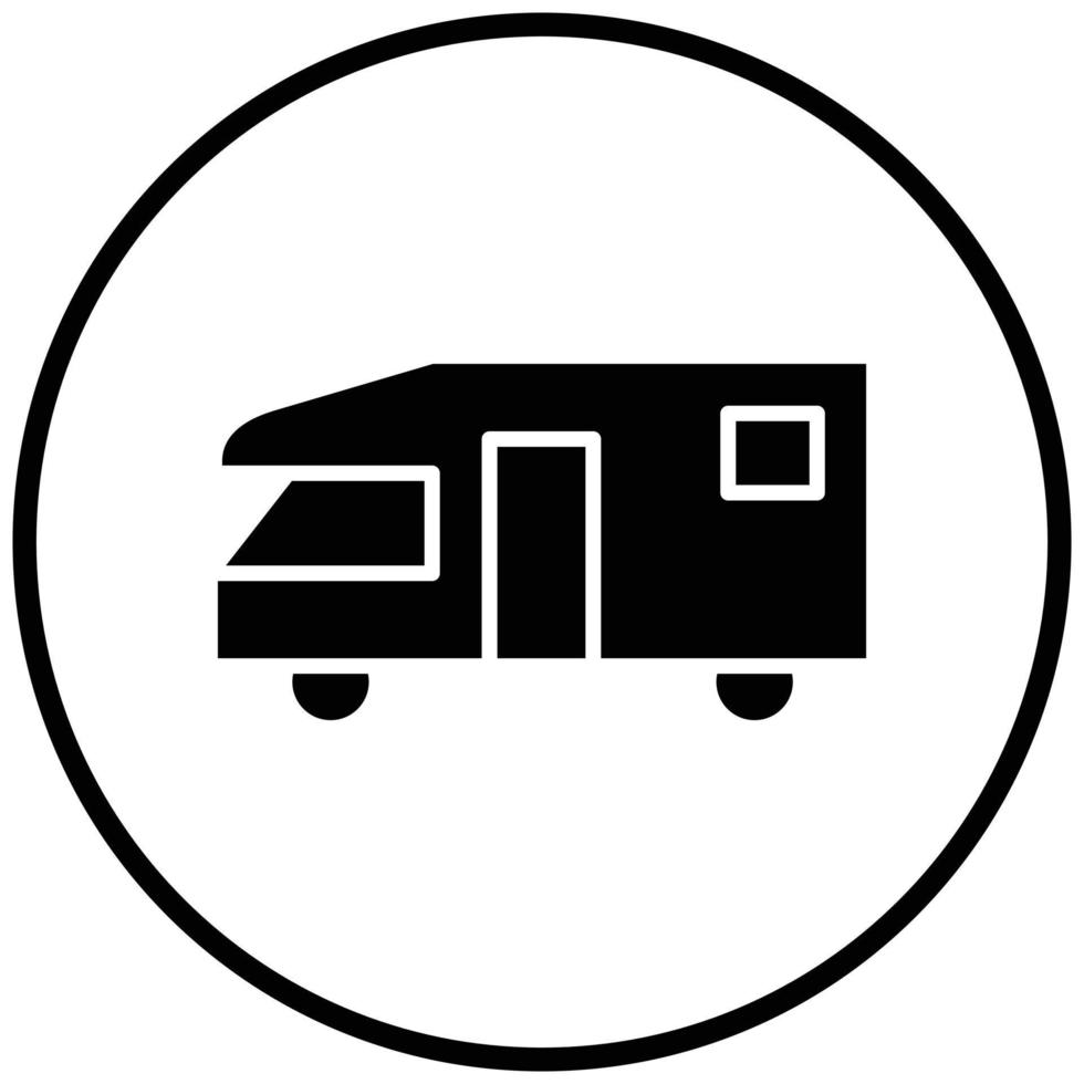 estilo de icono de autocaravana vector