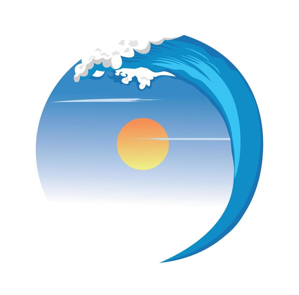 Ocean waves design illustration vector