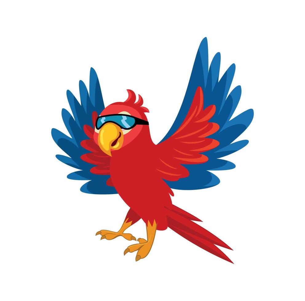 Cartoon character parrot birds design illustration vector