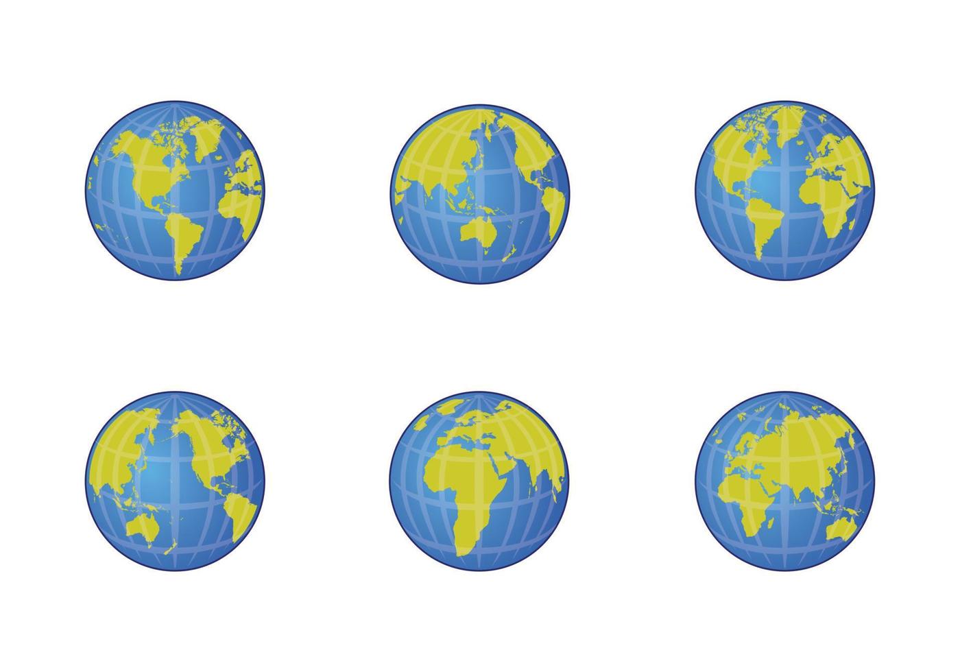 Set of globe map design illustration vector