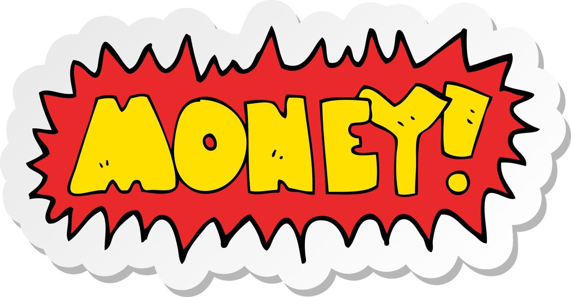 sticker of a cartoon money symbol vector