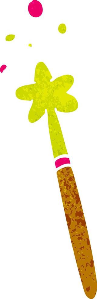 retro cartoon doodle of a magic wand vector