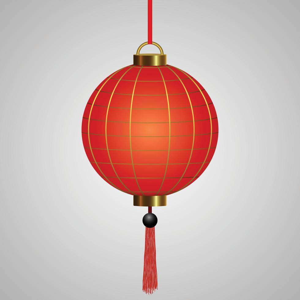 Chinese hanging red lanterns vector