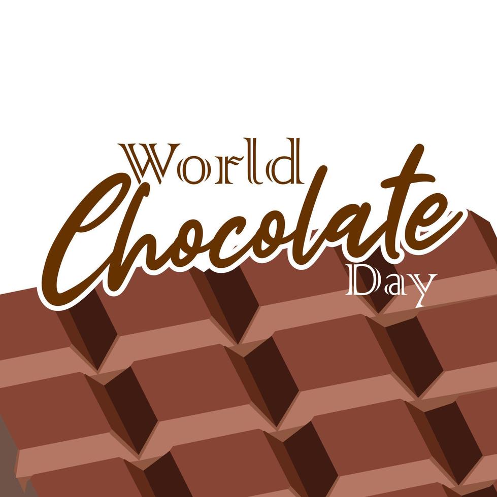 World chocolate day vector graphics. With chocolate bar illustration. Suitable for world chocolate day celebration design. flat design. brochure design. flat illustration. July 7