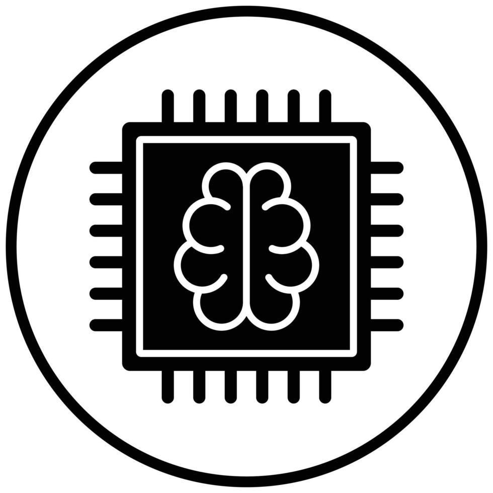 Brain Chip Icon Style vector