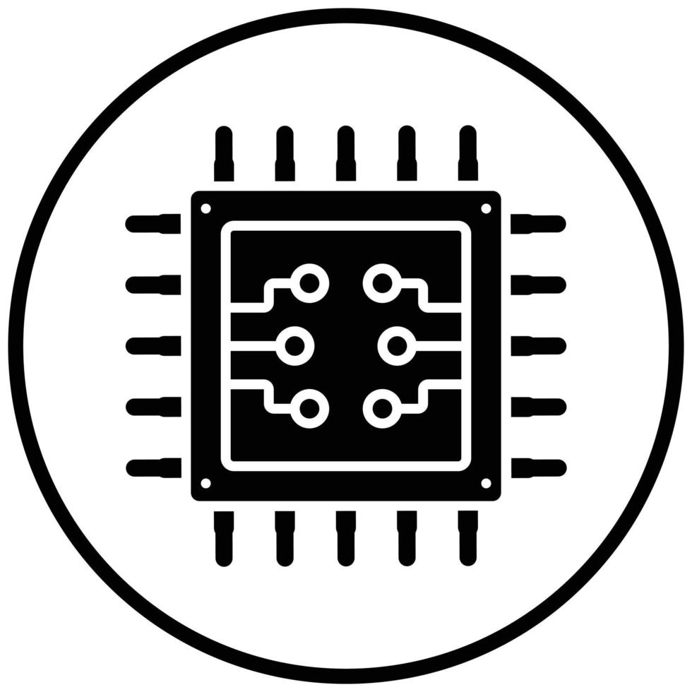 CPU Processor Icon Style vector