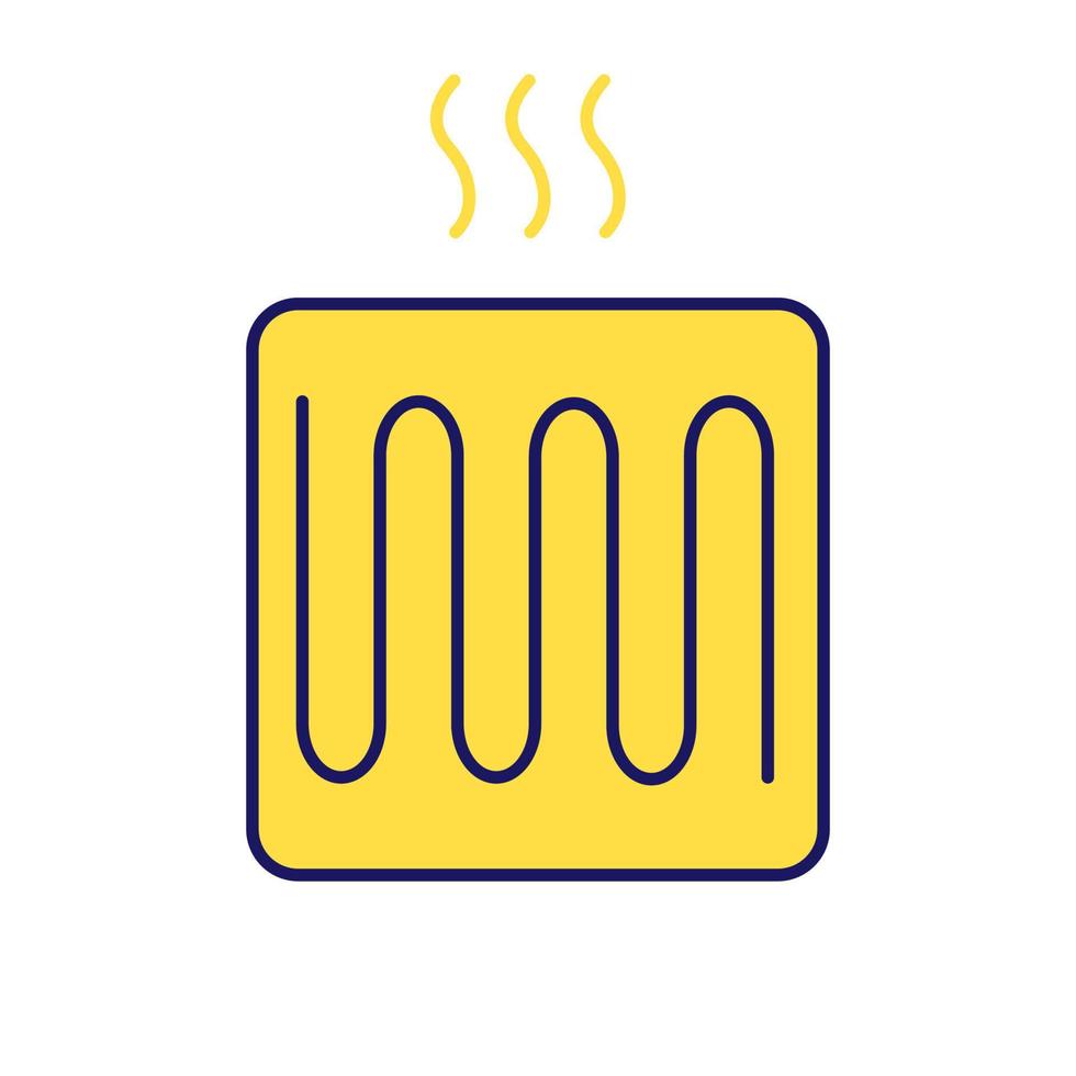 Underfloor heating element color icon. Floor heating system. Heater. Isolated vector illustration