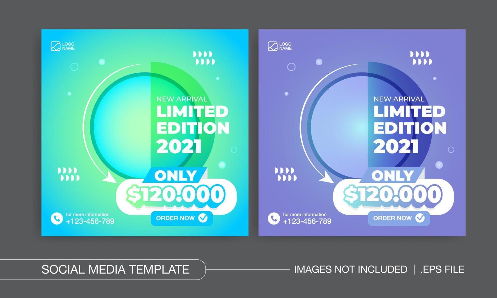 Limited edition car sale promotion online social media posts design Vector