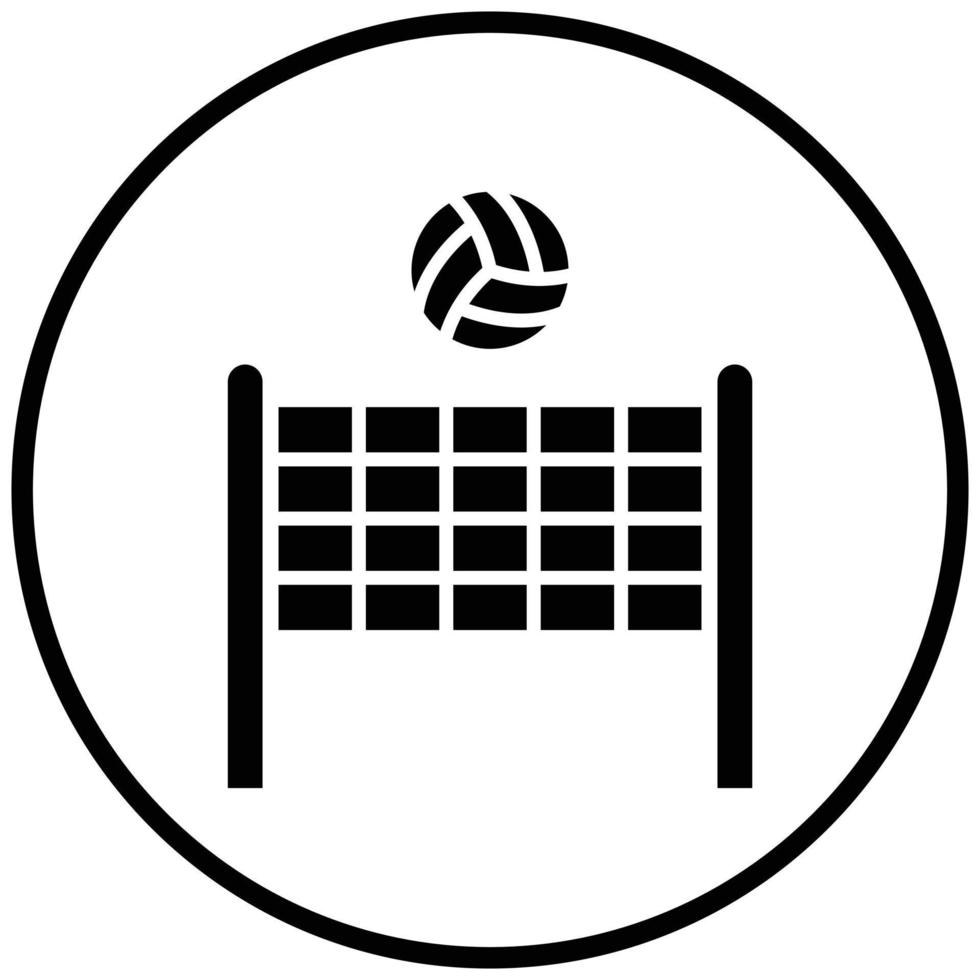 estilo de icono de red de voleibol vector