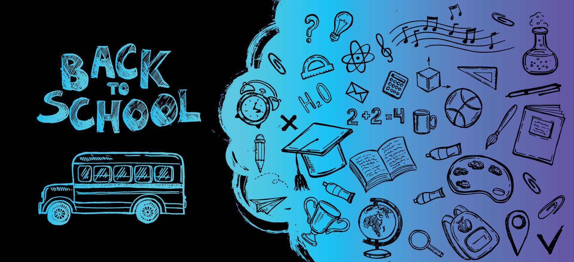 Back to School. Hand drawn illustration. vector
