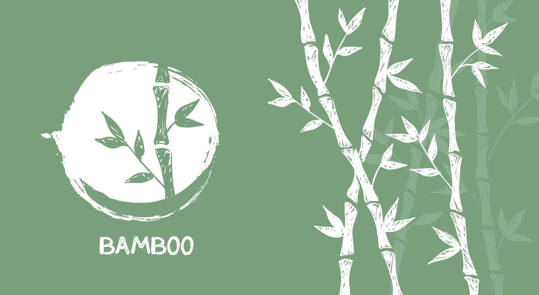 Bamboo tree. Hand drawn style. Vector illustrations.